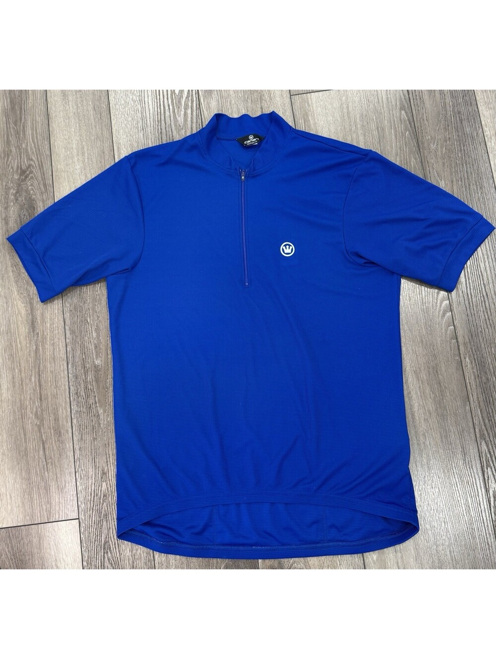 Canari Mens XxLARGE Bicycle Cycling Jersey Shirt Royal Blue Zip 1/4 Back Pockets